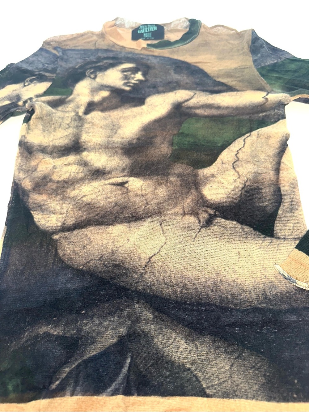 Jean Paul Gaultier SS95 "Creation of Adam" Top Mesh Top VINTAGE Sz Lg (PM100210) - Picture 4 of 9